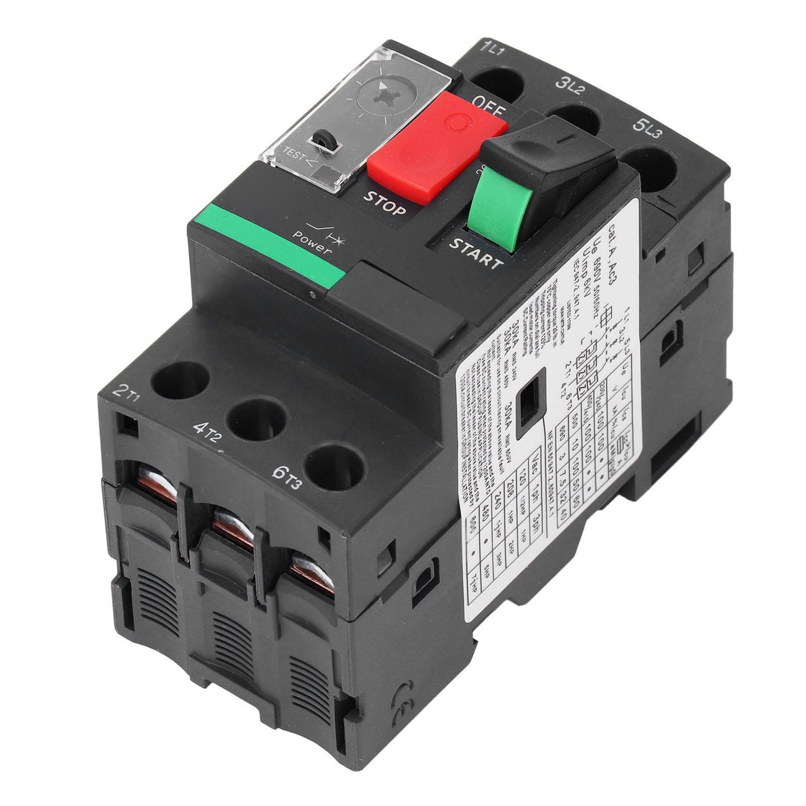 

Motor Circuit Breaker 1‑1.6A Button Control Thermal Magnetic Release Motor Overload Protector AC690V