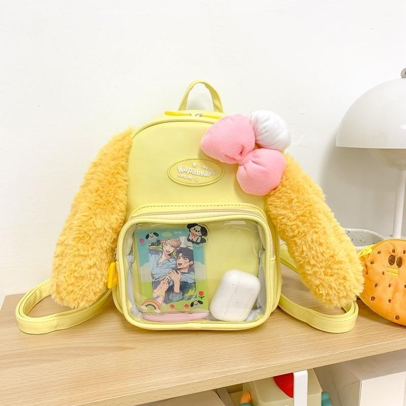 Cute cartoon furry handbag new personalized large capacity student class shoulder bag birthday gift