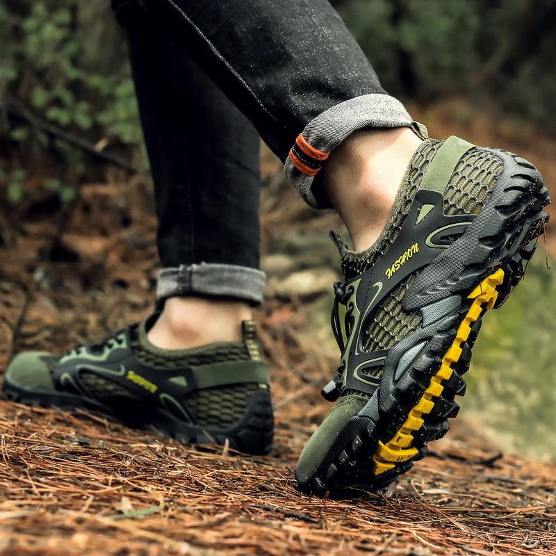 Large size 50 hiking shoes men's summer breathable outdoor sports non-slip quick-drying lightweight mesh climbing and wading shoes