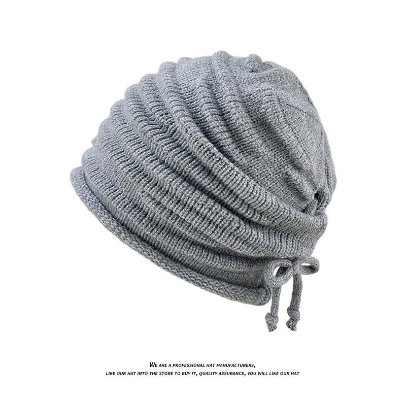 Korean Style Knit Hat Women Winter Warm Ear Protection Beanie Versatile Slimming Hat