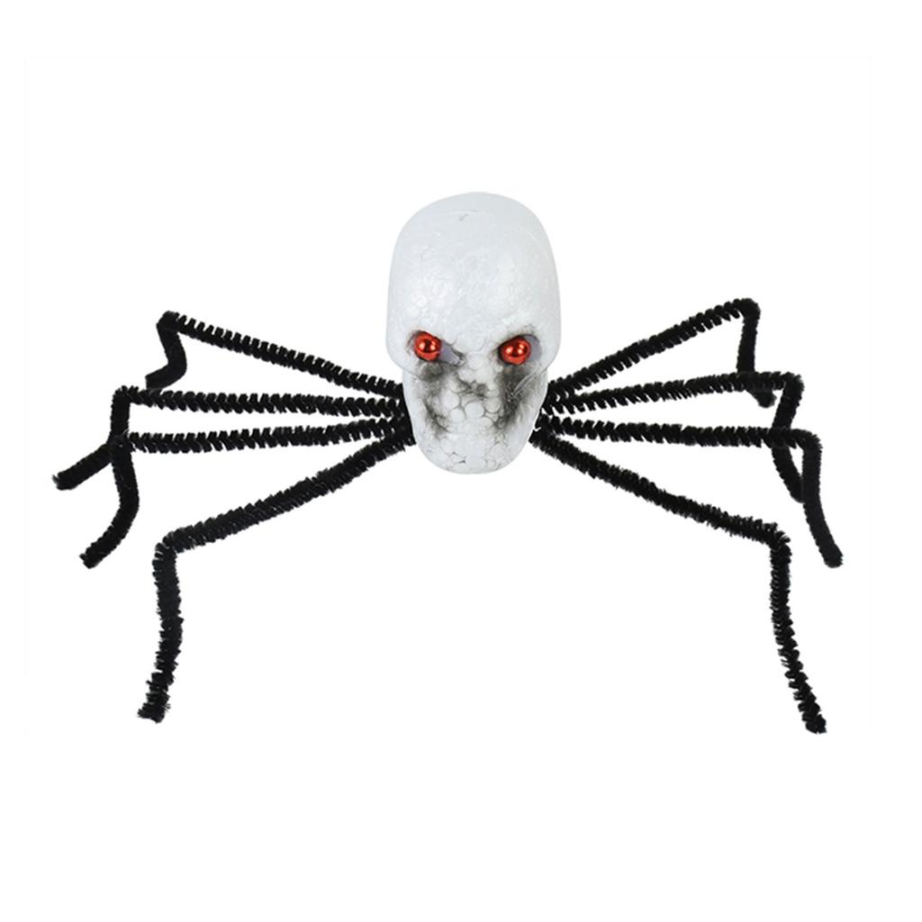 Halloween Artificial Spiders Cosplay Ornaments Skull Spiders for Diy Halloween Party Decorations Outdoor Suppplies