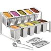 Kitchen 2-Tier Sauce Ingredients Fruits Holder Expandable Spice Rack Adjustable Stainless Steel Organizer Shelf