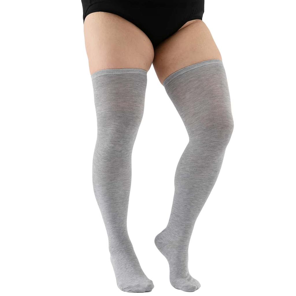 Übergröße Winter Dicke Beinstulpen Oberschenkelhohe Strümpfe Schwarz Weiß Gestreift Über Knie Große Lange Stiefelsocken für Übergroße Damen