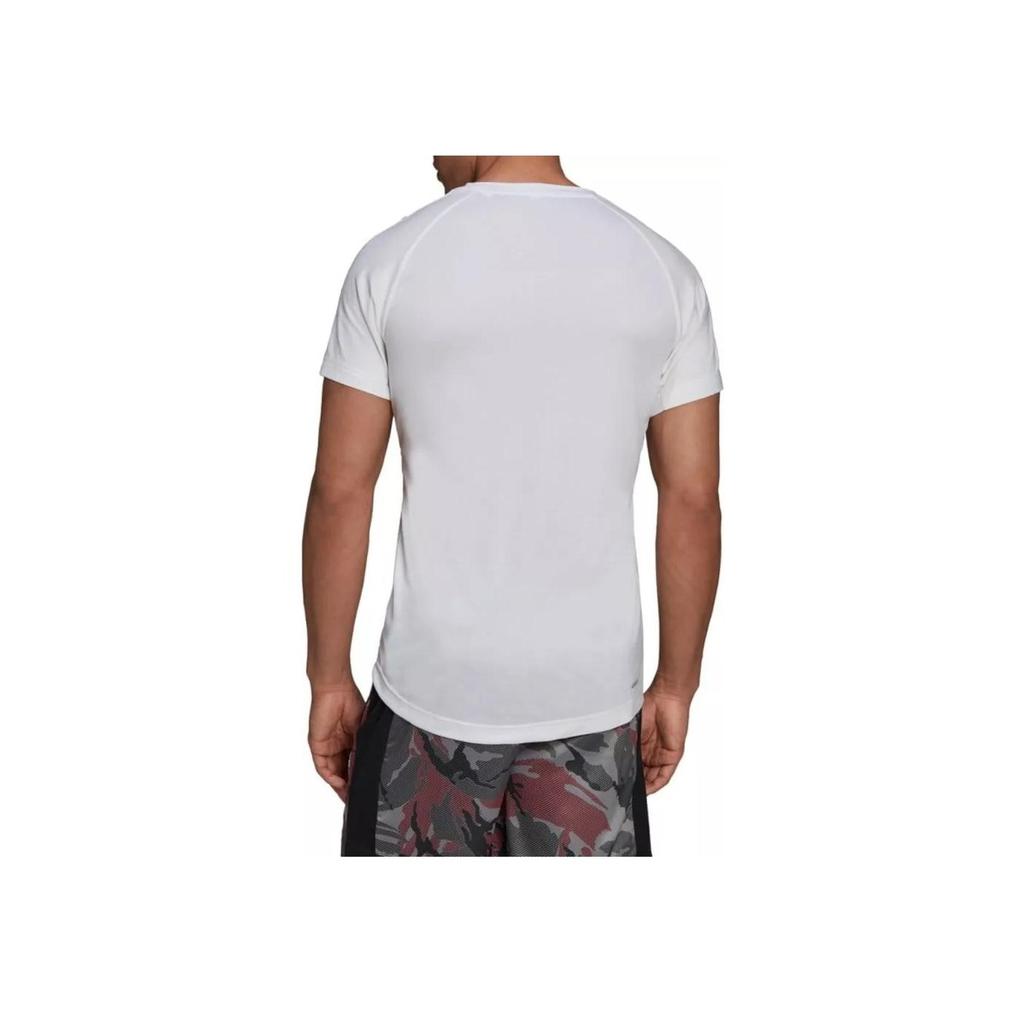 Adidas Logo Print Sports Crew Neck Short Sleeve T-Shirt Men Tops White H28785