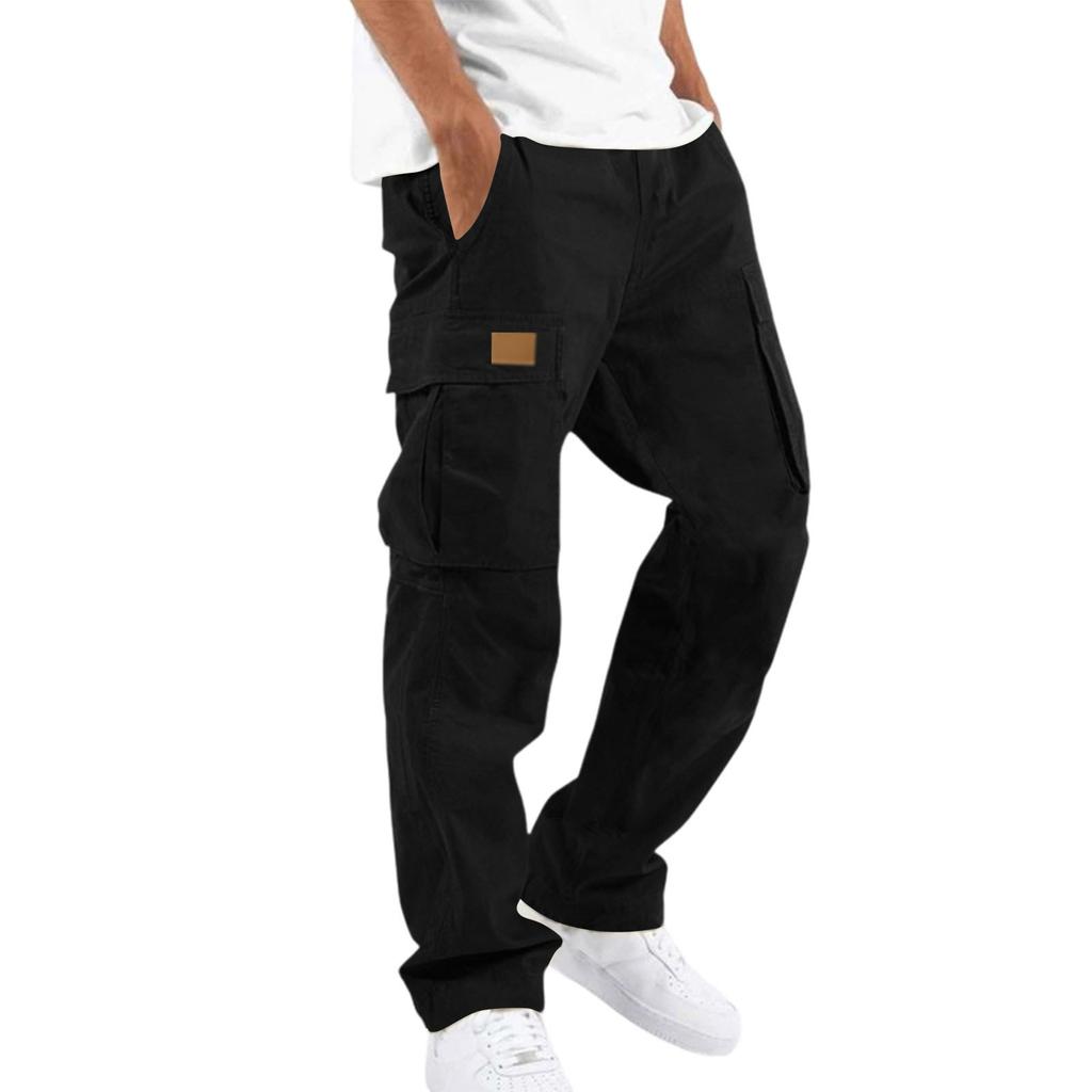 Men's Multi-Pocket Cargo Pants for Outdoor Hiking and Work