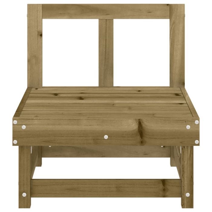 VidaXL Canapé Central de Jardin, Siège avec Dossier, Meuble de Terrasse Patio Arrière-cour Balcon Extérieur, Marron Bois de 825379