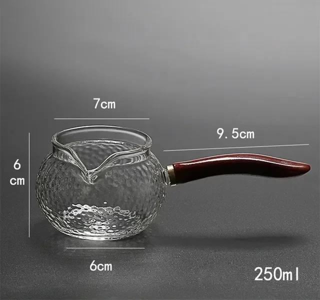 Creative Kung Fu Wood Glass Tea Tool Heat-resistant Handle Fair Tea Dispenser Cup Transparent Office Kettle Turkey Coffee ZD3LLR