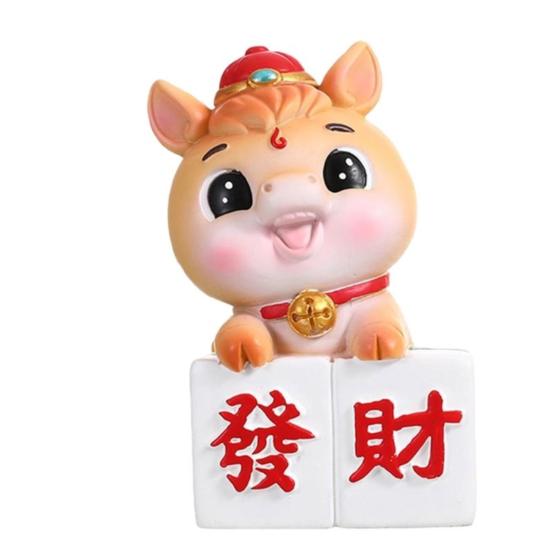 Artistic Resins Horse Miniature Statue Traditional Zodiacs Design Desktop Decoration Chinese New Year Holiday Gift