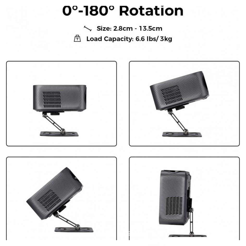 180° Rotating Projector Stand Thicked Metal Frame Portable Foldable Tripod For Multiple Viewing