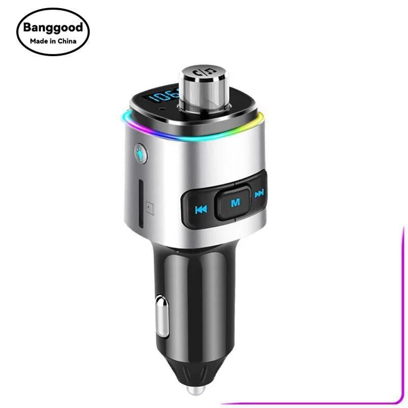 Colorful Ambient Light BC42 Car Card MP3 Player Bluetooth FM Transmitter Car Charger