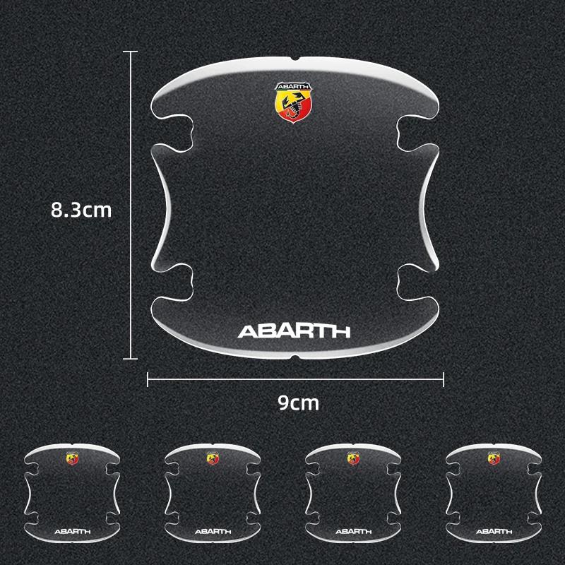 4pcs Car Door Handle Door Bowl Transparent Sticker Anti-Collision Protection Strip For Abarth Punto 124 125 500 Fiat Viaggio