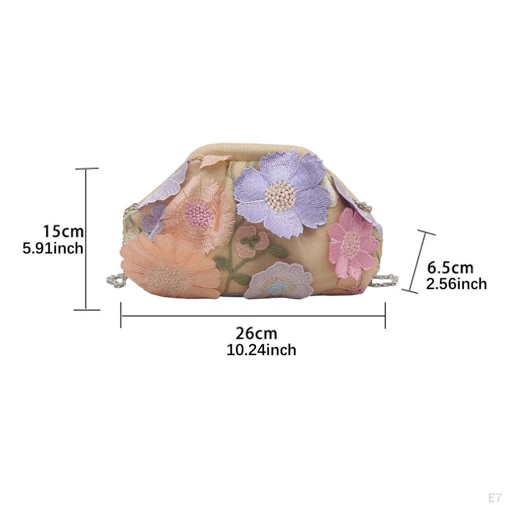 Women's Floral Clutch Elegant Lightweight Crossbody Purse for Engagement Banquet