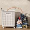 Plastic Narrow Seam Clothes Storage Baskets Space Saving Folding Dirty Clothes Basket  for Home Use