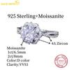 SACE GEMS GRA Certified D Color 1-2ct Moissanite Ring 925 Sterling Silver Plated with 18k White Gold Ring for Women Fine Jewelry