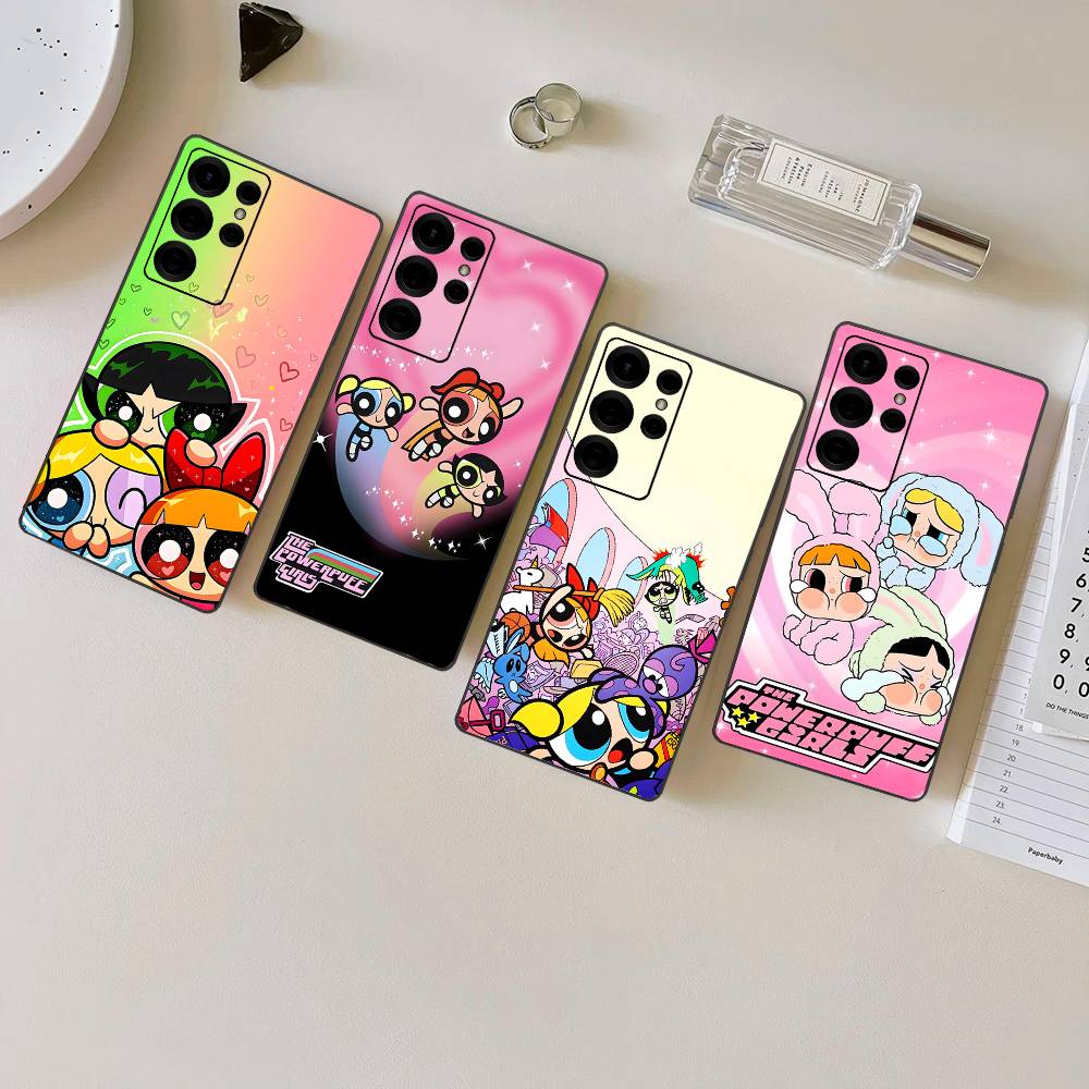 P-Powerpuff-GirlS Phone Case For Samsung S 24 Fe 25 Ultra Plus 20 Lite 21 30 22 23 24 22 Ultra 5G Fundas