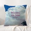 Positive Words Cushion Cover Natural Linen Organic Fabric DoubleSided Printing Sofa Home Decor Gift Pillow Cover