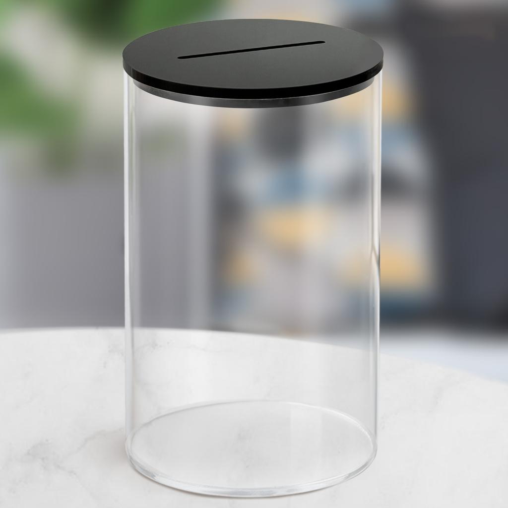 Premium Shatterproofs Money Container Transparents Acrylic Materials Decorative Coin Jar With Bottom Access Plugs