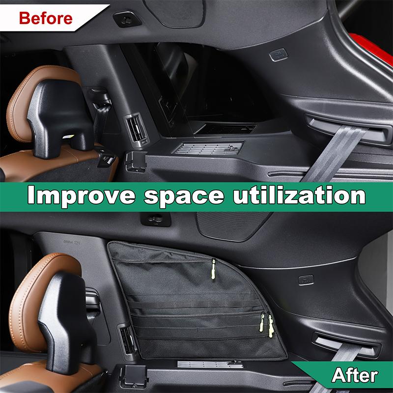 For Volvo XC60 XC90 V90 2015-2025 Car Trunk Side Window Storage Bag Multi-Pocket Tool Cargo Organizer Bag Car Accessories