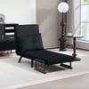 4-in-1 Velvet-Feel Single Chair Bed, with Pillow - Black