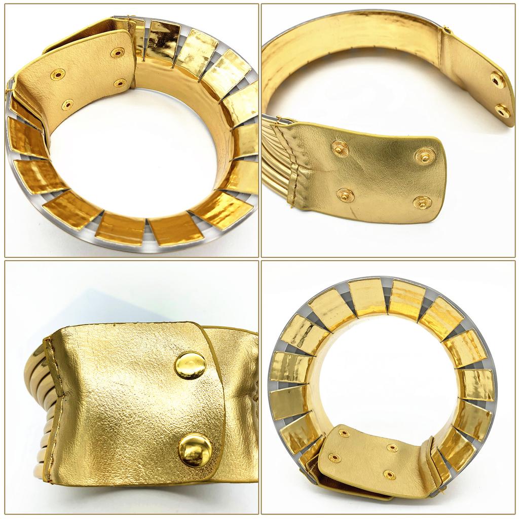Set di 6 Pezzi Accessori Costume Tribale Nazionale Africano Oro Collo Lungo