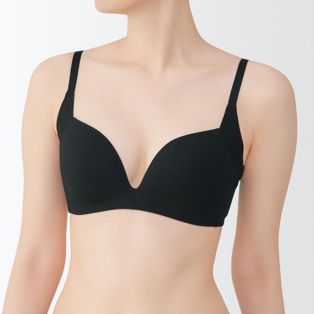 MUJI Breast Shaper Bra Plus Size FCH37A5S Black Women's Non-Wired Women's S+