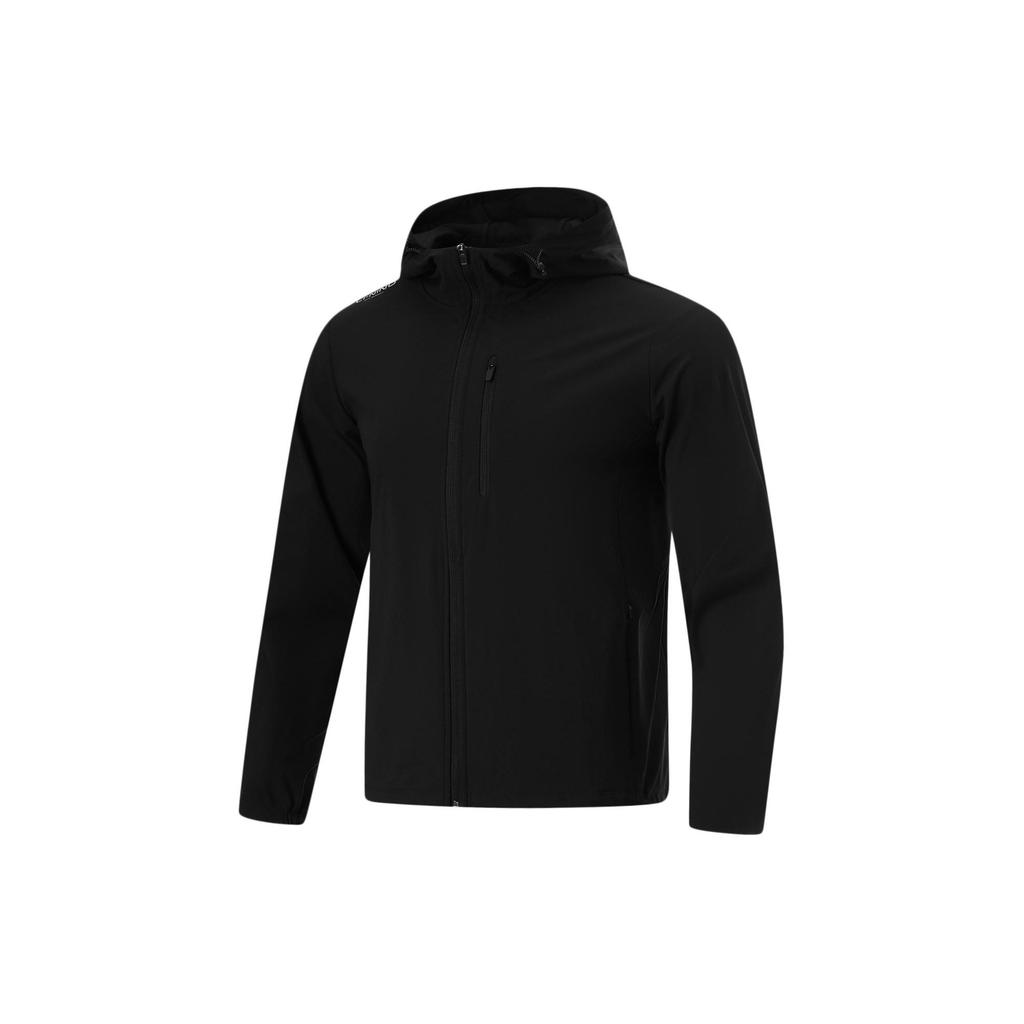 Li Ning Ice Silk Cool Technology UV Protection Breathable Cycling Climbing Outdoor Soft Shell Sun Protection Clothing Men Outerwear Black AWDU823-2