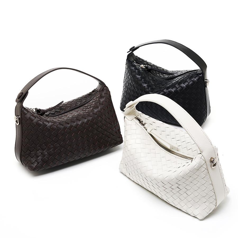Niche Leather Woven Dumpling Bag Sheepskin Chain Crossbody Bag Women's Pillow Bag Handbag