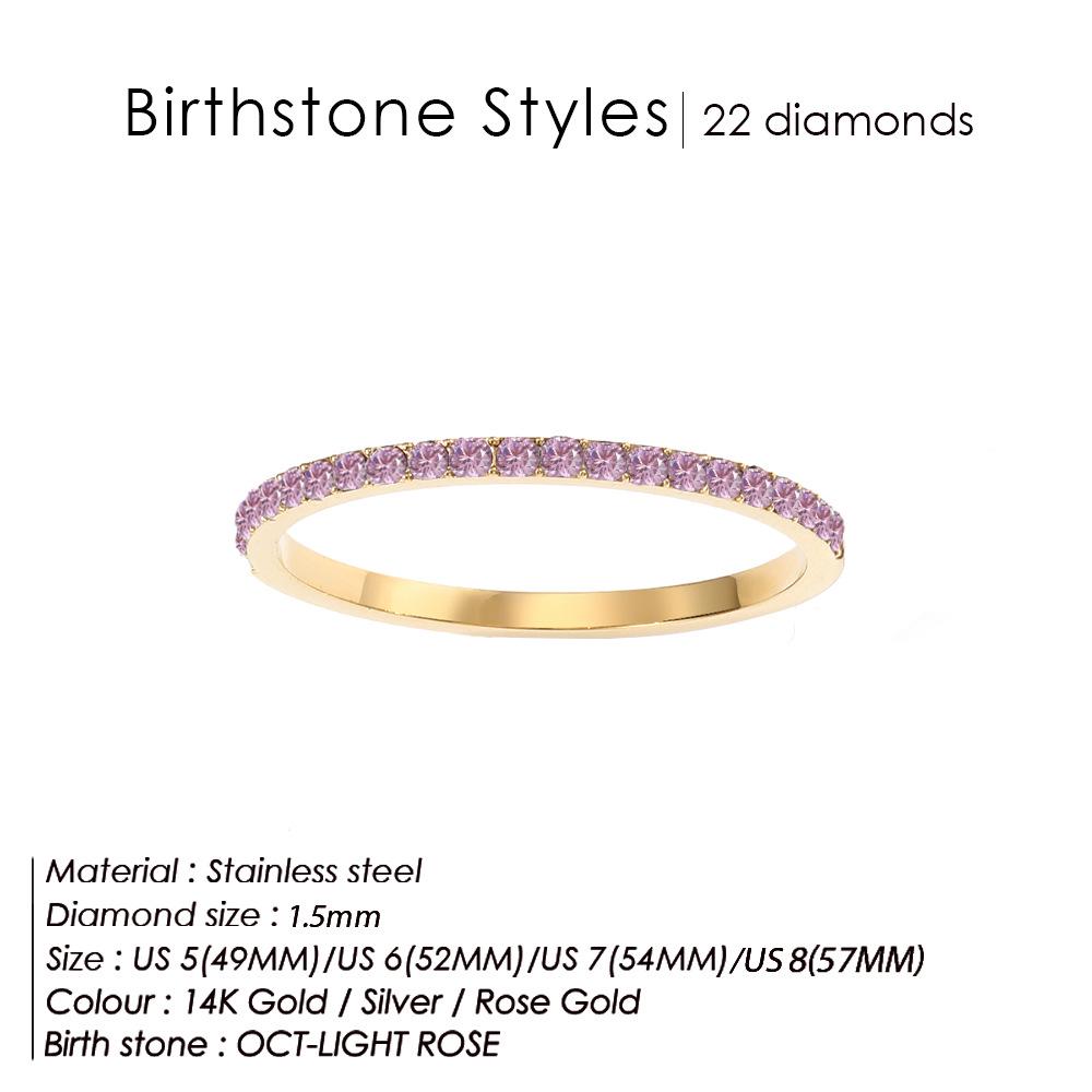 eManco European Zircon Ring: Titanium Steel Women's December Birthstone Rhinestone Finger Ring
