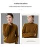 Women's High Neck Solid Color Cashmere Loose Pullover - Long Sleeve Casual Autumn/Winter Knit Sweater