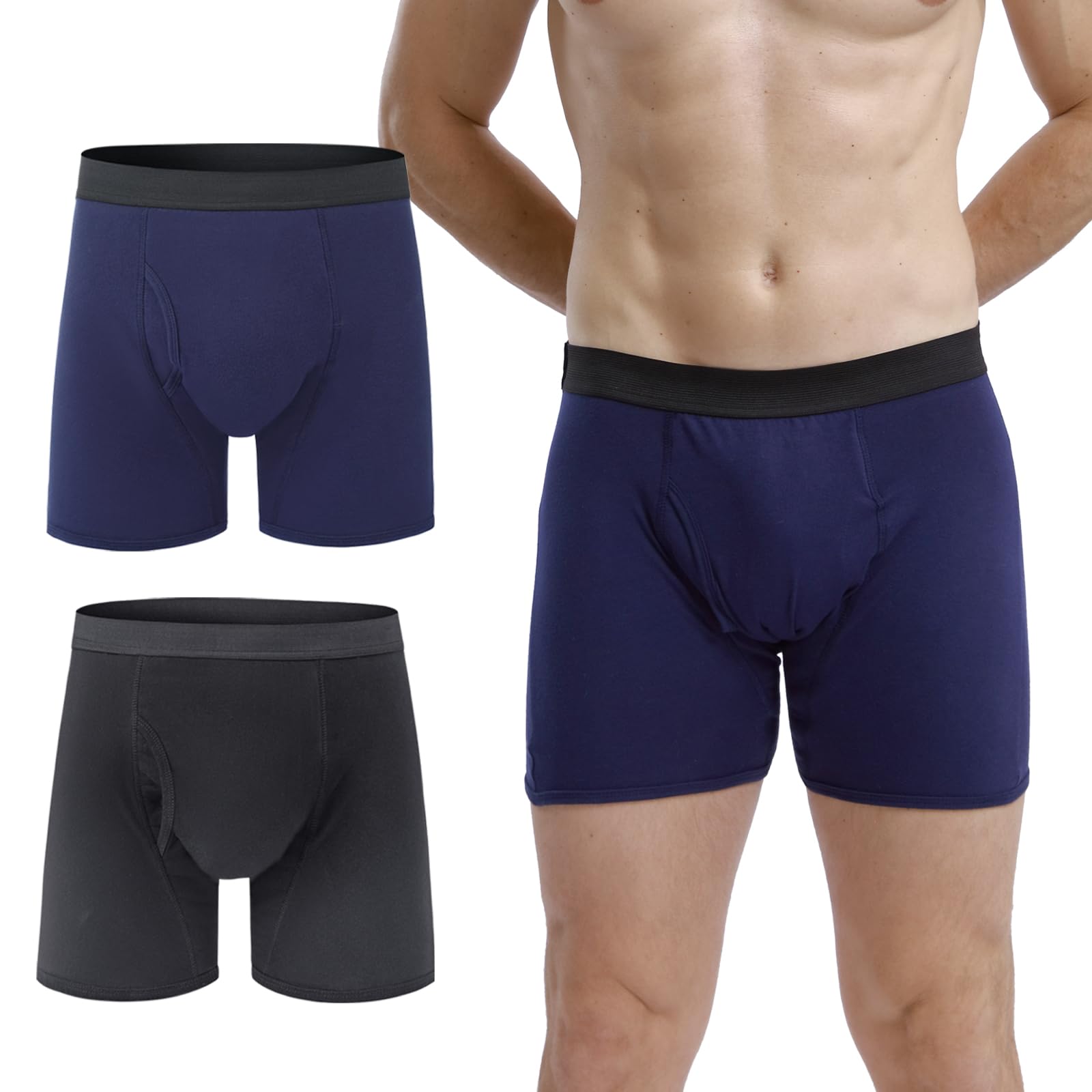 

VIVIMODA Недержание Высоко и Надежно для Легкого Доступно в 2 или 3 Мужских Брюках, Абсорбирующие, Устойчивые к Запаху, Душные. Хлопок, 150 куб. см, Недержание.