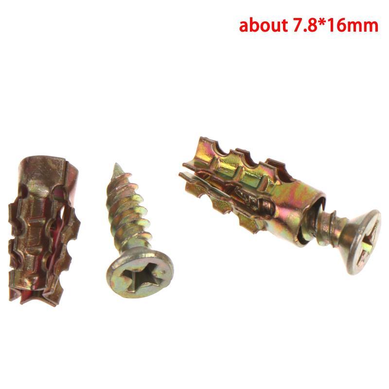 30/50/100Pcs Door Hinge Thread Repair Screws Metal Wall Anchors Self Tapping Screws Ribbed Anchors Set For House Decoration