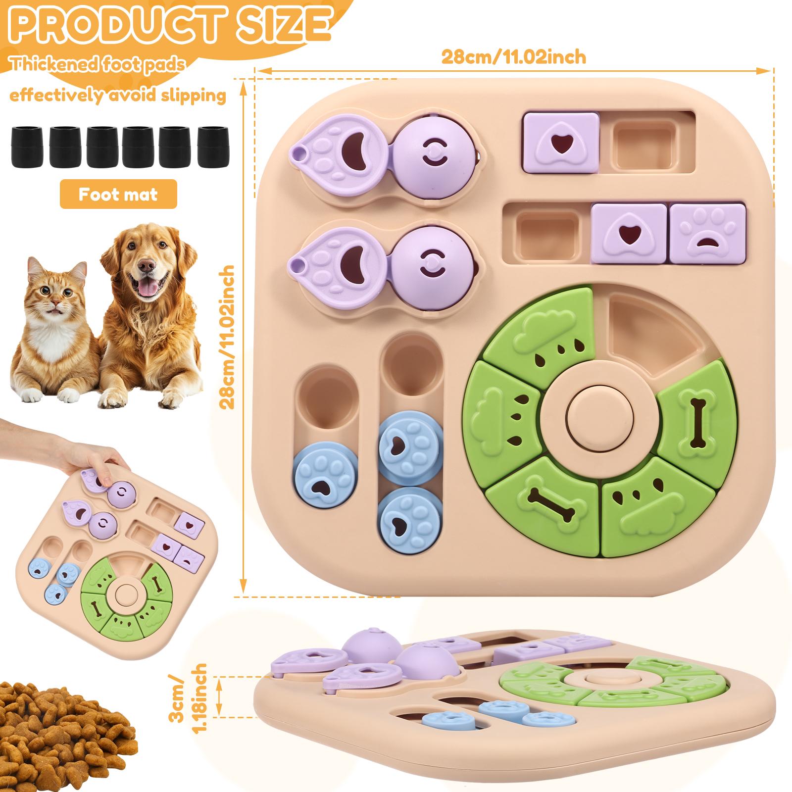 

Interactive Dog Puzzle Toys Plastic Treat Dispensing Slow Feeder with Non Slip Base Dog Mental Stimulation Toys Pet Supplies