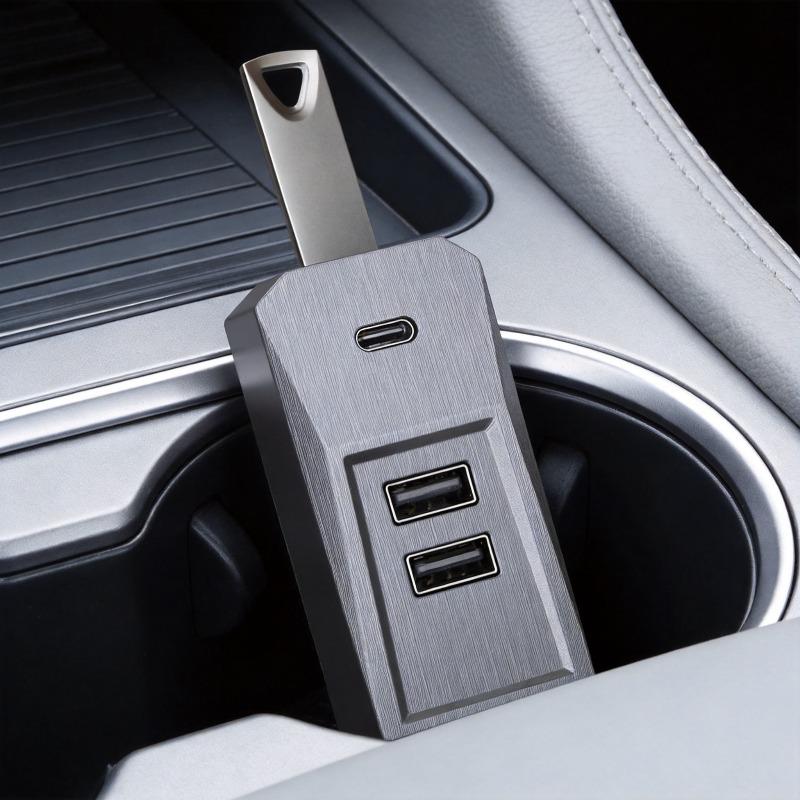 For Tesla Model Y/YL Launch Juniper 2025 Model 3Highland 2024-2026 Glovebox USB Hub Type-C Port Digital Splitter Docking Station