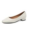 2025 spring new large size 41 square head single shoes thick heel shallow mouth grandma shoes comfortable low heel four seasons women's shoes
