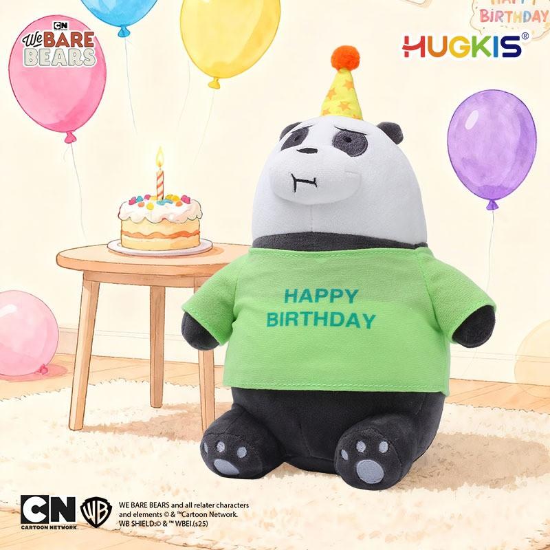 We Bare Bears Birthday Edition Plush Toy Soft Bear Stuffed Animal Kids Ages 7-14 20cm Crystal Super PP Cotton Fill