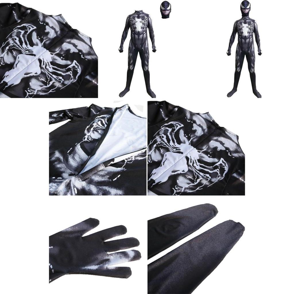 Venom Spider-man Cosplay Costume Jumpsuit With Exquisite Design And Breathable Fabric For Kids And Adults