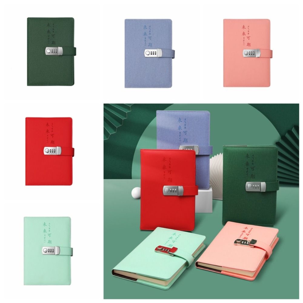 Lucky Letter Password Lock Notebook Thickened Personal Planner Notepad Diary Book with Lock Office