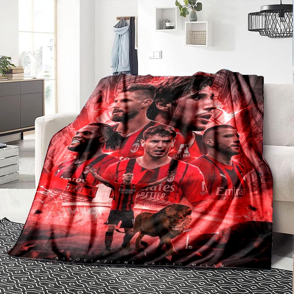 AC Mailand Team Starspieler Collage Druck Flanelldecke Weiche Warme Decke Fußball Fan Sofa Bett Dekor