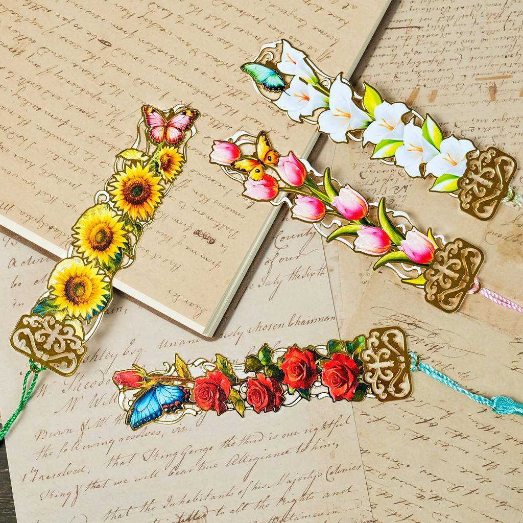 Hollow Metal Skeleton Bookmark With Tassel Pendant Elegant Book Mark For Reading Student Literary Gift Back To School Stationery