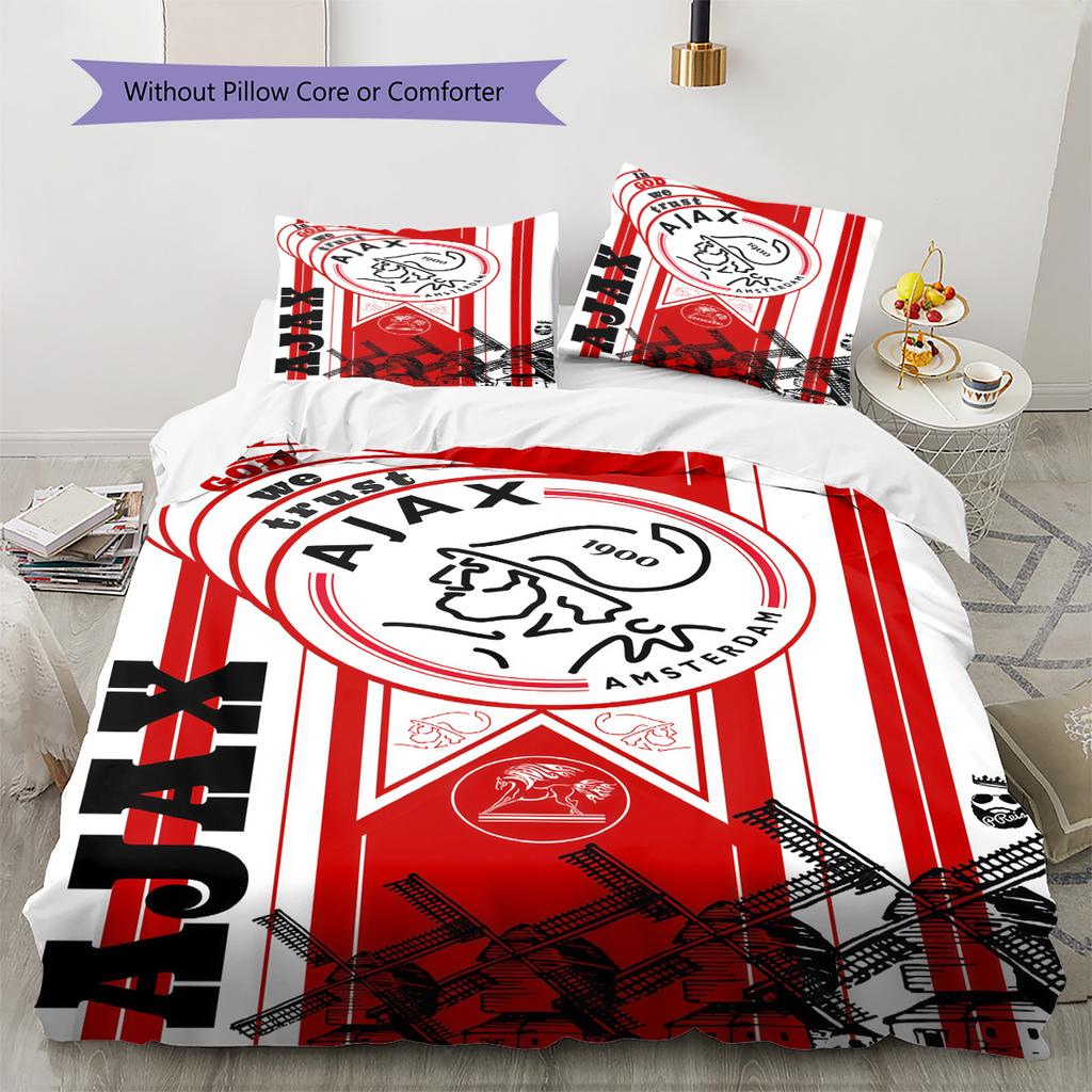 Ajax logo Pattern Bedding Quilt Set Quilt Cover Pillowcase Home Decoration Birthday Gift (1 * duvet cover + 2 * pillowcase, without core)
