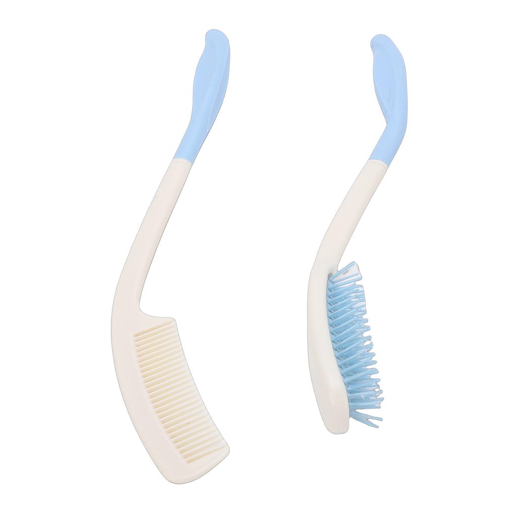 Handled Comb and Hair Brush Set Comb Hair Brush Curved Ergonomic Grip for Limited Mobility