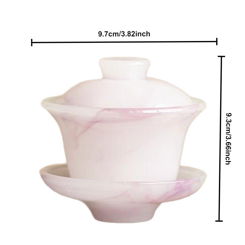 Colored Glaze Gaiwan Chinese Kung Fu Tea Ceremony Tureen Ice Purple Sancai Tea Cup Bowl Household Retro Teacup Teaware Drinkware