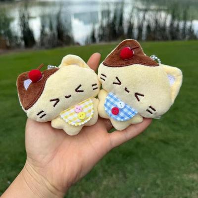 Porte-clés Chat Cerise en Peluche Dessin Animé Pendentif Mignon pour Sac à Dos Décoration Cadeau d'Anniversaire pour Ami Ornements Suspendus pour Couple
