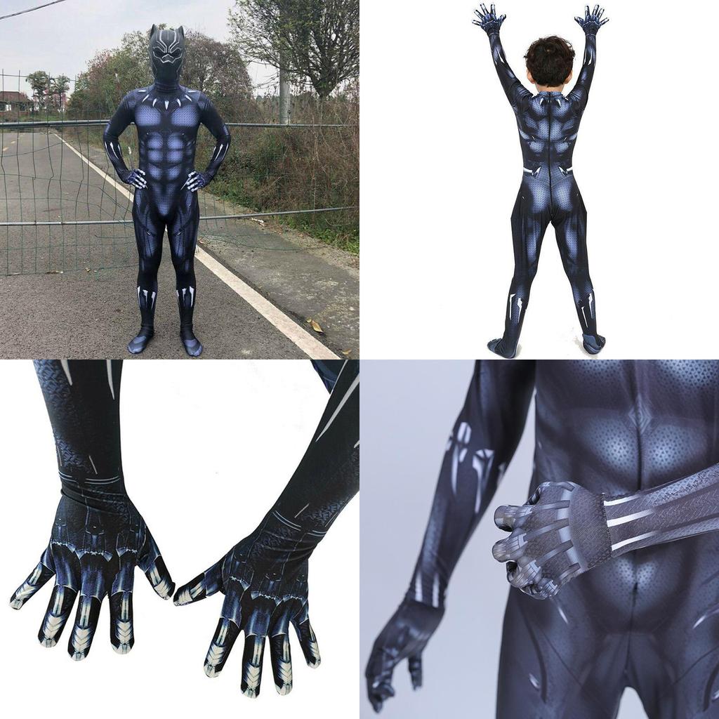 Prémiový kvalitný cosplay overal Black Panther superhrdina pre dospelých a deti