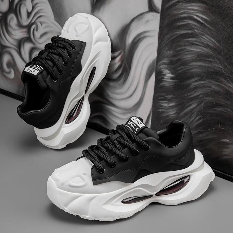 Men's shoes spring new fashion versatile trend casual non-slip wear-resistant niche teenagers platform dad shoes