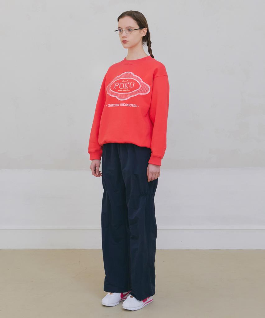 POEV Shirring Nylon Straight Pants - Navy