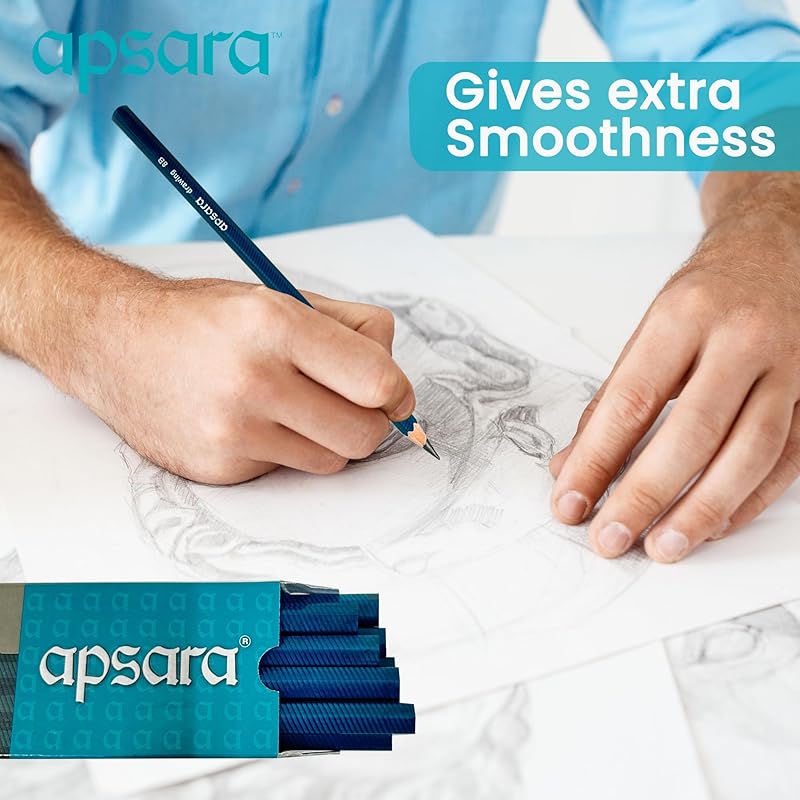 

Apsara Drawing Pencils 8B, Special Impregnated Lead, Extra Smoothness While Using, Useful For Drawing, Sketching, Shadin 101 чорний