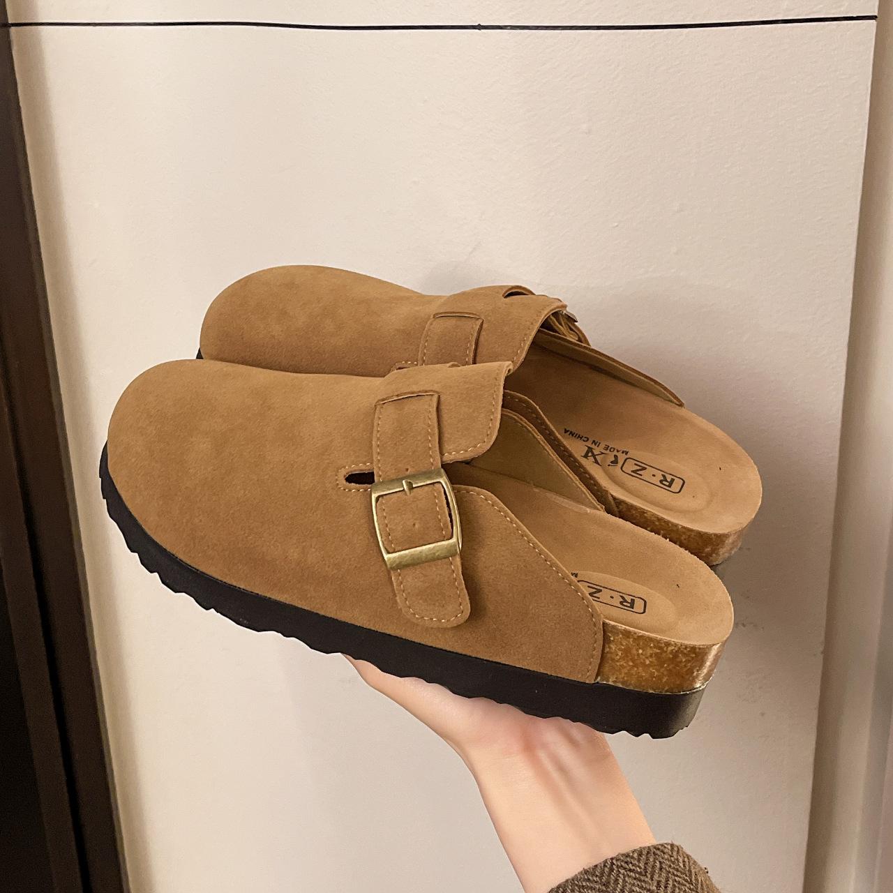 

Горячий ветер Бокен обувь женская 2025 весна и осень новая верхняя одежда повседневная ретро удобная сумка Бокен головные уборы полутапочки женские 40