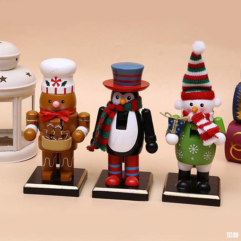 1 szt. 16 cm Świąteczny Klips do Orzechów Drewniana Ozdoba Świąteczna Żołnierze Ozdoby Dziadek do Orzechów Lalka Rękodzieło Zabawka Boże Narodzenie Prezent dla Dzieci
