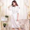 Women's Robe Thin Section Solid Color Pajamas Long Cardigan Casual Comfortable Bathrobe